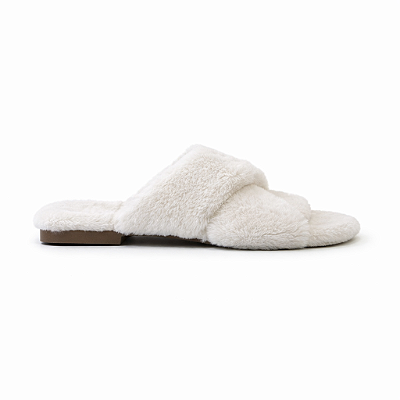 Chinelo de Pelo, Feminino Puff - Off White
