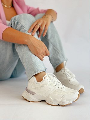 Tênis Feminino Casual Cora - Branco / Branco