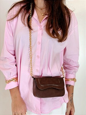Bolsa Feminina Sofia – Marrom com Corrente Dourada