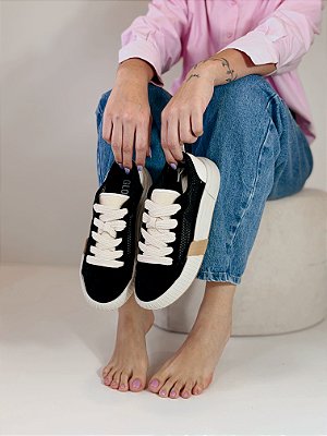 Tênis Feminino Aspen – Preto e Bege