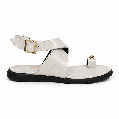 Sandália, Rasteira Feminina Ana – Off White