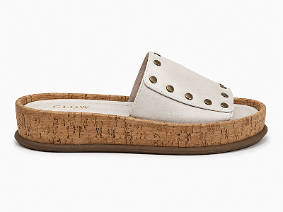 Tamanco Feminino Serena – Off White com Sola Cortiça