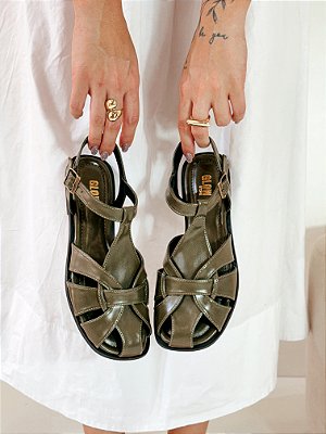 Rasteira Feminina Nayra Pescadora – Verde Cacto