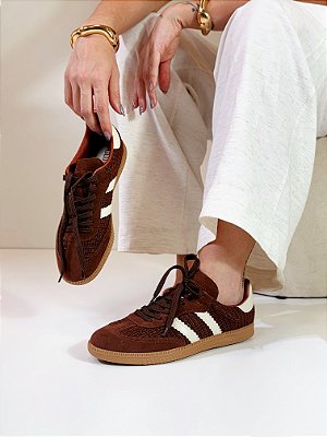 Tênis Feminino Inspira Samba – Marrom / Off White