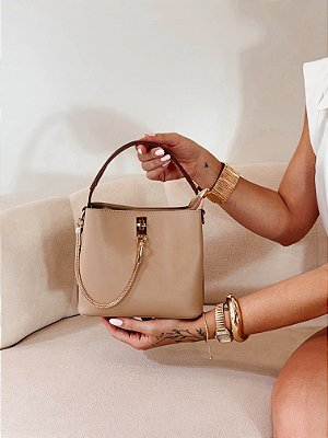 Bolsa Feminina Olivia – Café com Leite Estruturada