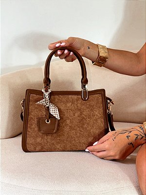 Bolsa Feminina Lucca – Caramelo com Tecido Texturizado