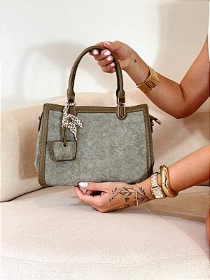 Bolsa Feminina Lucca – Verde Oliva com Tecido Texturizado