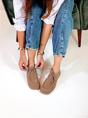 Oxford Feminino Martina – Taupe com Sola Natural
