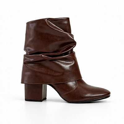Bota Feminina Ravello – Café Cano Curto Salto Bloco