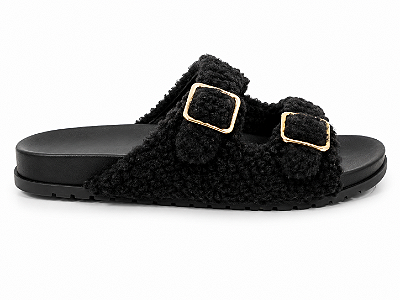 Chinelo Feminino Mel – Preto com Fivelas