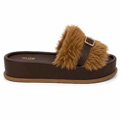 Tamanco Flat Feminino Liz – Café com Caramelo