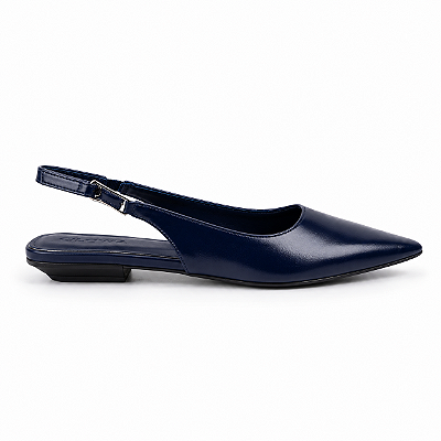 Slingback Feminino Lorena – Azul Marinho Bico Fino