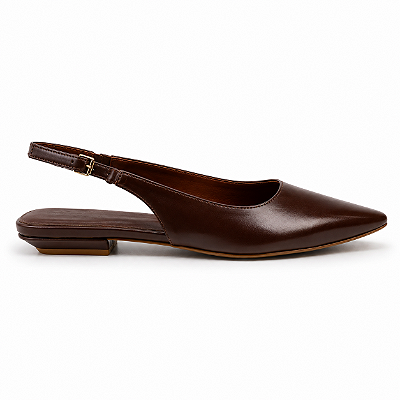 Slingback Feminino Lorena – Café Bico Fino