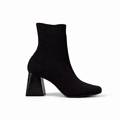 Bota Meia Feminina Duda – Preta Knit com Salto 7cm