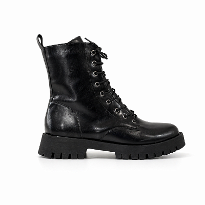 Bota Feminina Manu – Preta Coturno Tratorado