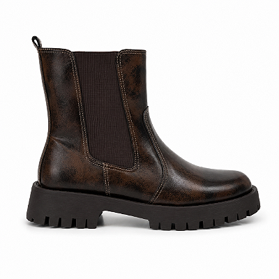 Bota Feminina Taina – Café Coturno Cano Médio Tratorado | Glow Store