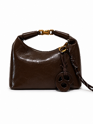 Bolsa Feminina Dominique – Café Pequena com Alça Transversal | Glow Store