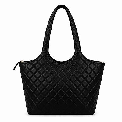 Bolsa Feminina Charlotte – Preta Grande com Alça de Ombro | Glow Store