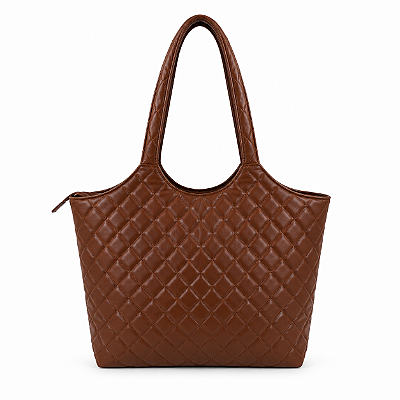 Bolsa Feminina Charlotte – Caramelo Grande com Alça de Ombro | Glow Store