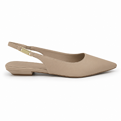 Slingback Feminino Lorena - Amêndoa Bico Fino | Glow Store