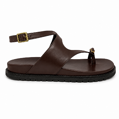 Papete Feminina Nicole Café com Solado Tratorado | Glow Store