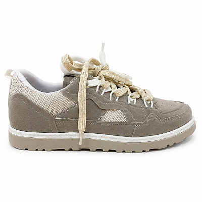 Tênis Feminino Suki - Cinza com Cadarço Duplo | Glow Store