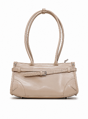 Bolsa Feminina Priscila - Amêndoa Estruturada com Chaveiro