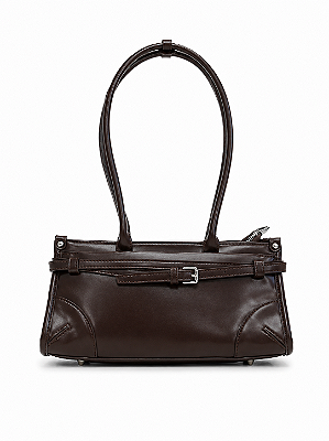 Bolsa Feminina Priscila - Café Estruturada com Chaveiro