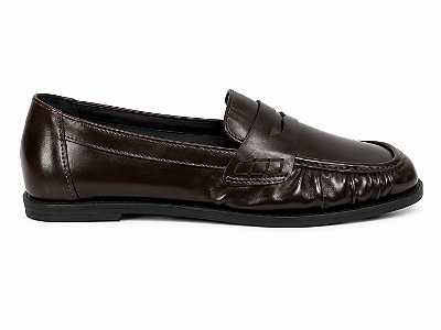 Mocassim Feminino Capri - Café Bico Quadrado Confortável | Glow Store