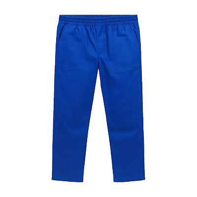 Calça Sarja Brim Azul Royal Cintura Elástica