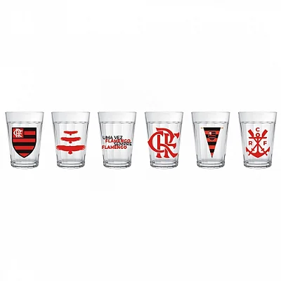 Jogo Copos Americanos Flamengo - 6 Unidades