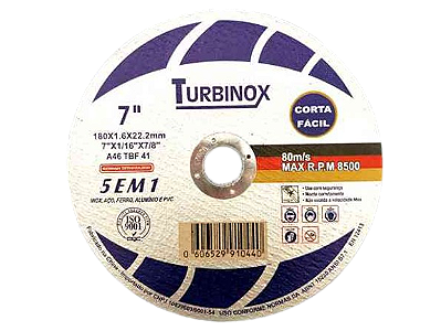 Disco De Corte Aço/Inox 7" (1,6mm) - Turbinox