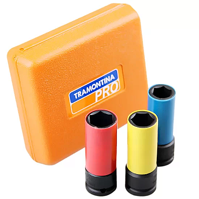 Jogo De Soquete Impacto Longo 1/2" 3pc - Tram. Pro