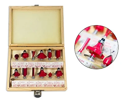 Jogo De Fresas Para Tupia 1/4" 12pcs - Rocast