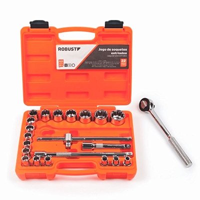 Jogo De Soquetes Estriados 1/2" 22pc D26-22am - Robust