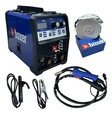Maquina De Solda Mig Sem Gas Bivolt Mig 0 Zero Boxer Soldas Azul