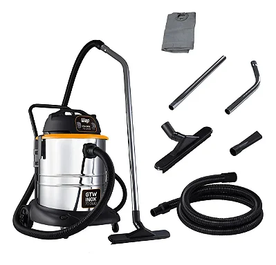 Aspirador De Pó E Água Barril Wap Gtw Inox 70 Duo Com Dois Motores E Soprador 70 Litros 220V