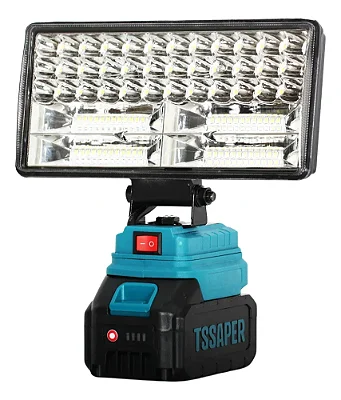 Refletor Lanterna Led Portátil Bateria 21v Tssaper Tsref21v Branco Azul-turquesa