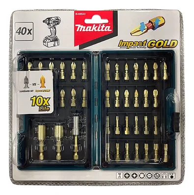 Jogo De Bits Para Paraf 40pç Torção Linha Gold B69543 Makita
