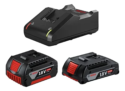 Kit Bosch Carregador 18v-40 + 1 Bat. 2,0ah + 1 Bat. 4,0ah