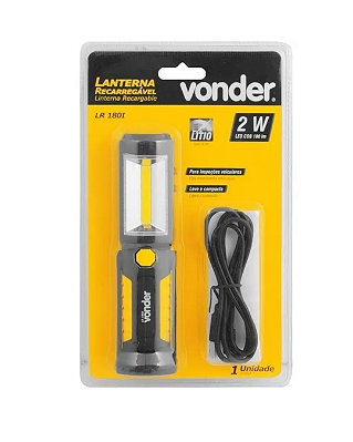 Lanterna Recarregável 2 W Cob 3 Leds Lr 180i Vonder