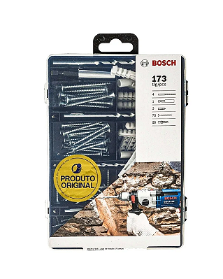 Kit Fixação Parafusos Buchas Bits E Brocas 173 Peças Bosch