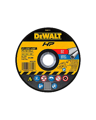 Disco De Corte Abrasivo Metal 3pol 3 Peças Dw8711p3 Dewalt