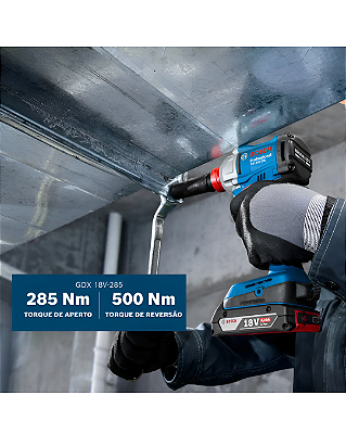 CHAVE DE IMPACTO 1/4" E 1/2" 18V GDX 18V-285 MALETA E 2BATERIAS - BOSCH