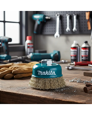 Escova Aco Copo 90mm M14 Ondulada Latao D-39780 - Makita
