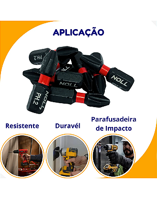 PONTEIRA DE IMPACTO PH2 X 50MM C/10UN P/FURADEIRA (BITS) - NOLL