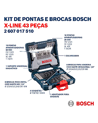 Jogo De Bits Set X-line - 43 Peças - Bosch