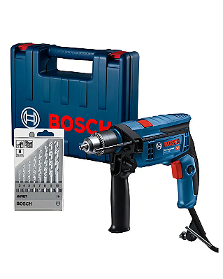 Furadeira De Impacto Gsb 13re + Kit Brocas 8 Peças 127V
