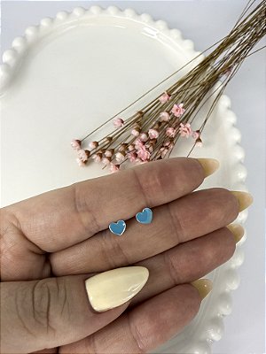 Brinco Coração Resinado Infantil Cores