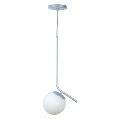 Pendente Jabuticaba Inclinado Angular Globo De Vidro - Prata